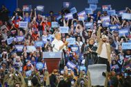 Former President Barack Obama and rapper Eminem rally support for Kamala Harris’s 2024 presidential campaign in Detroit, Michigan (Image via Getty/Katie McTiernan).